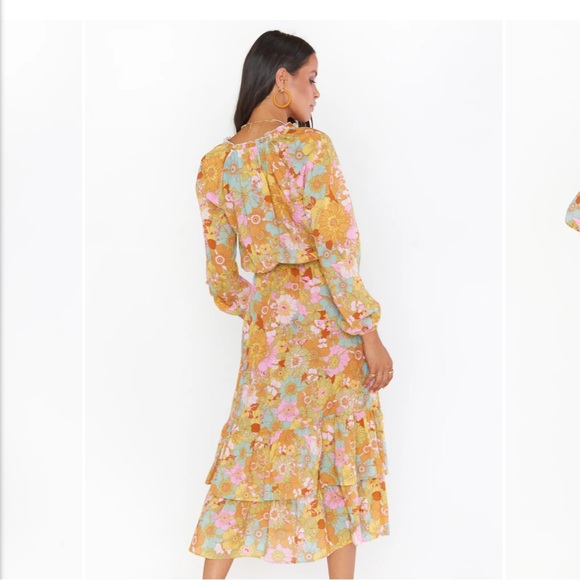 Show Me Your Mumu Cait Midi Dress Groovy Blooms - Picture 4 of 5